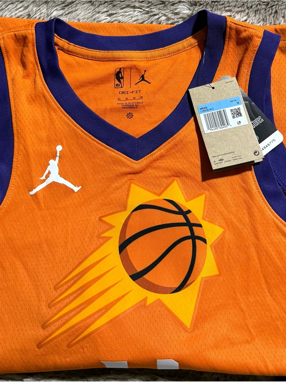 NBA Orange and Purple Dri-FIT Basketball Jersey with Jordan Tag